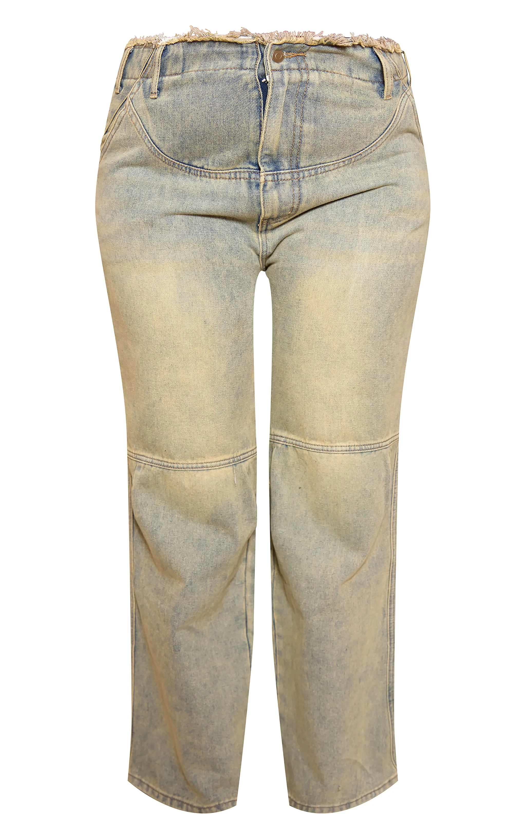 Plus Vintage Wash Raw Edge Waistband Boyfriend Jeans sold by Pretty Little Thing product image thumbnail 5