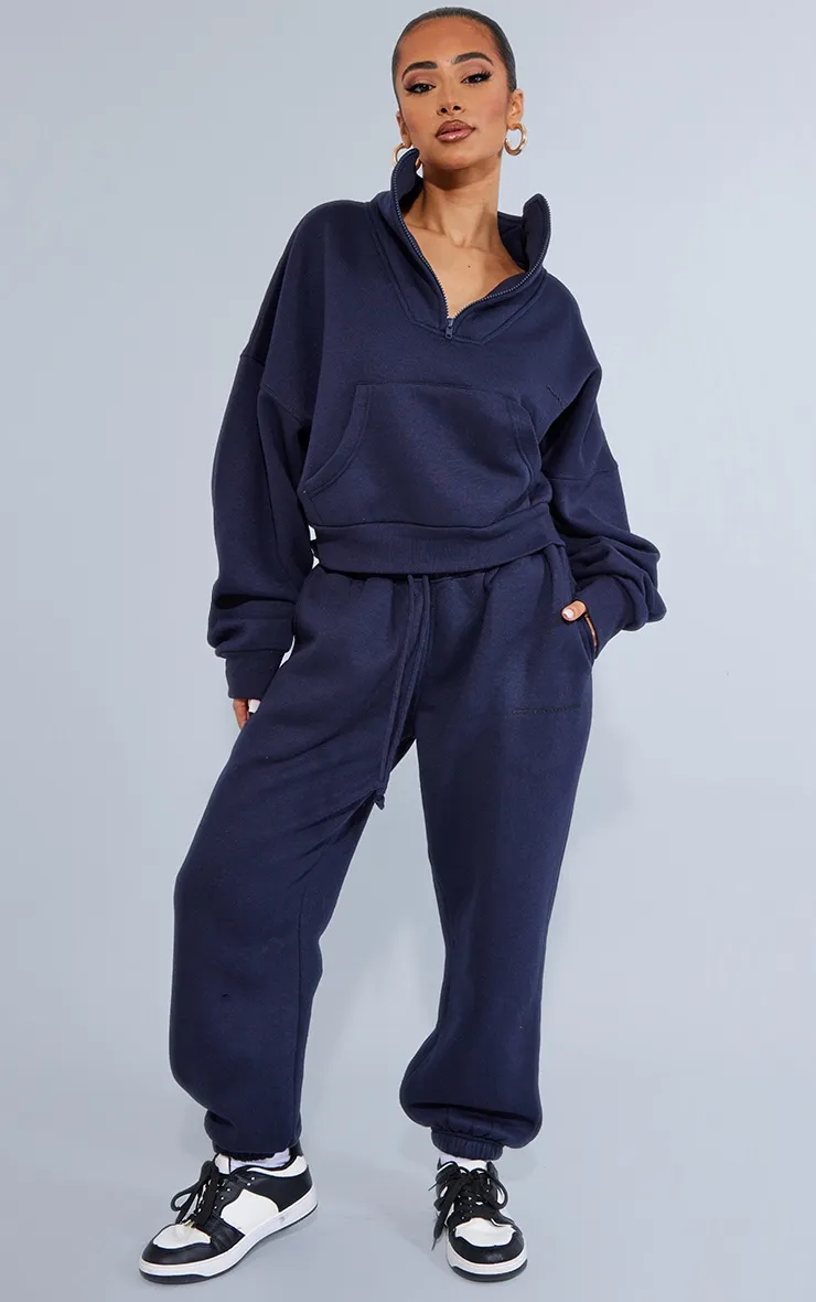 PRETTYLITTLETHING Petite Navy Oversized Half Zip Sweat sold by Pretty Little Thing product image thumbnail 3