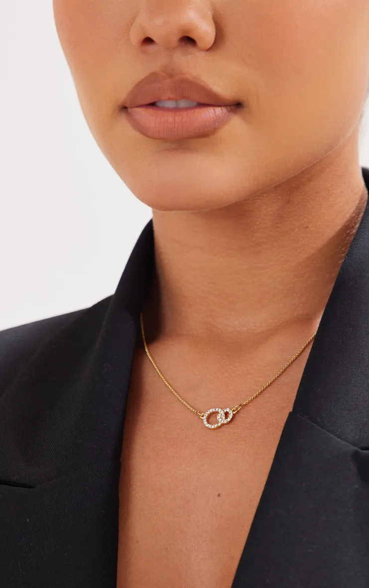 Real Gold Plated Paved Circle Link Necklace sold by Pretty Little Thing