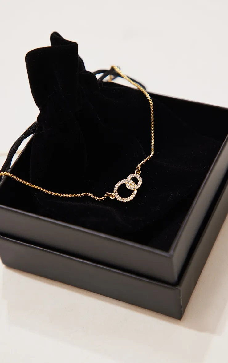 Real Gold Plated Paved Circle Link Necklace sold by Pretty Little Thing product image thumbnail 3