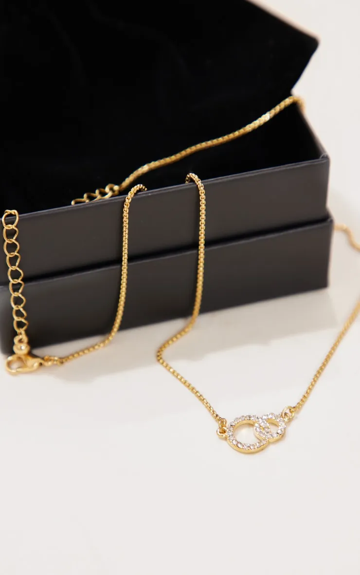 Real Gold Plated Paved Circle Link Necklace sold by Pretty Little Thing product image thumbnail 4
