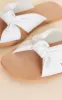 Real Leather White Square Toe Twisted Knot Mule Sandals sold by Pretty Little Thing