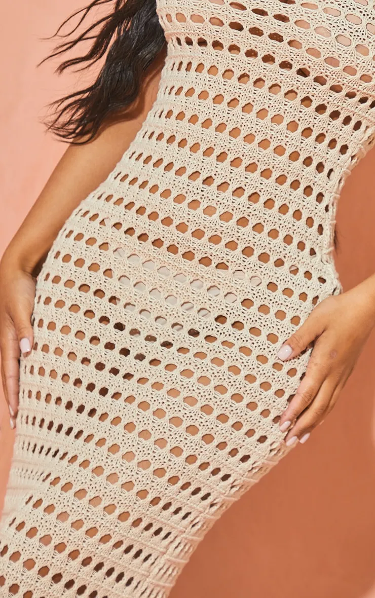 Petite Stone Crochet Maxi Dress sold by Pretty Little Thing product image thumbnail 4