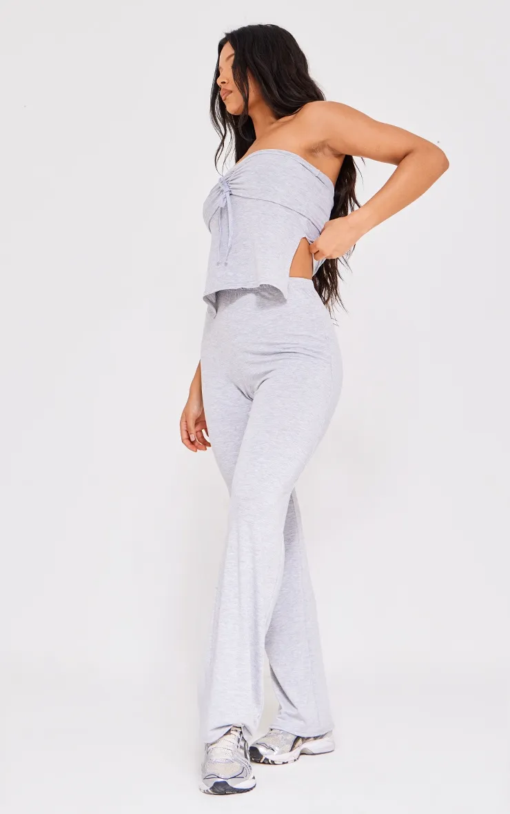 Grey Marl Jersey Ruched Front Bandeau Top sold by Pretty Little Thing product image thumbnail 3