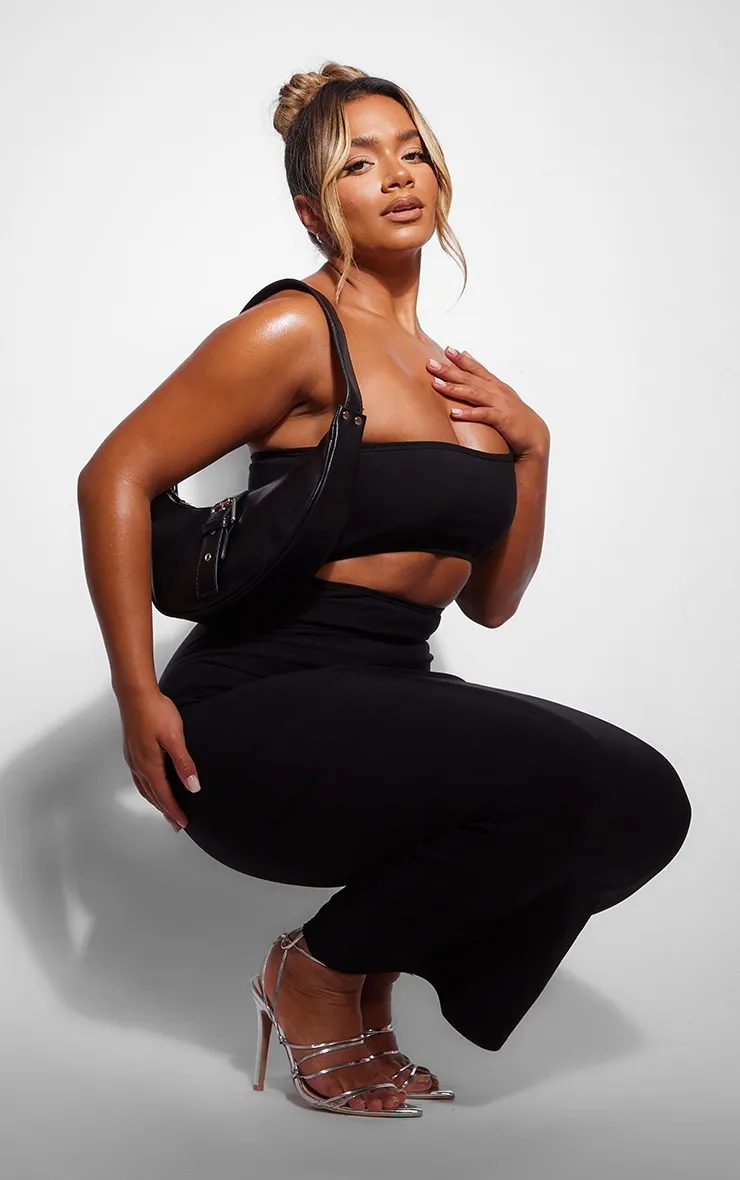Shape Black Stretch Woven One Shoulder Cut Out Midaxi Dress sold by Pretty Little Thing product image thumbnail 3