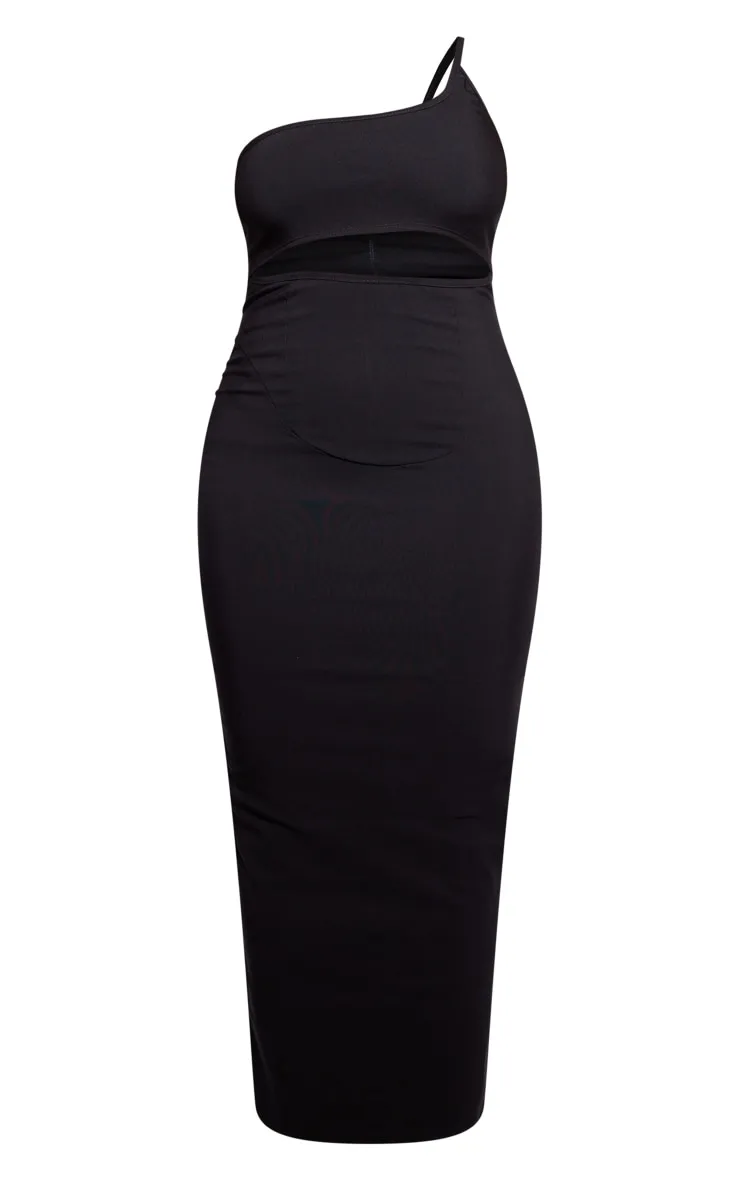 Shape Black Stretch Woven One Shoulder Cut Out Midaxi Dress sold by Pretty Little Thing product image thumbnail 5