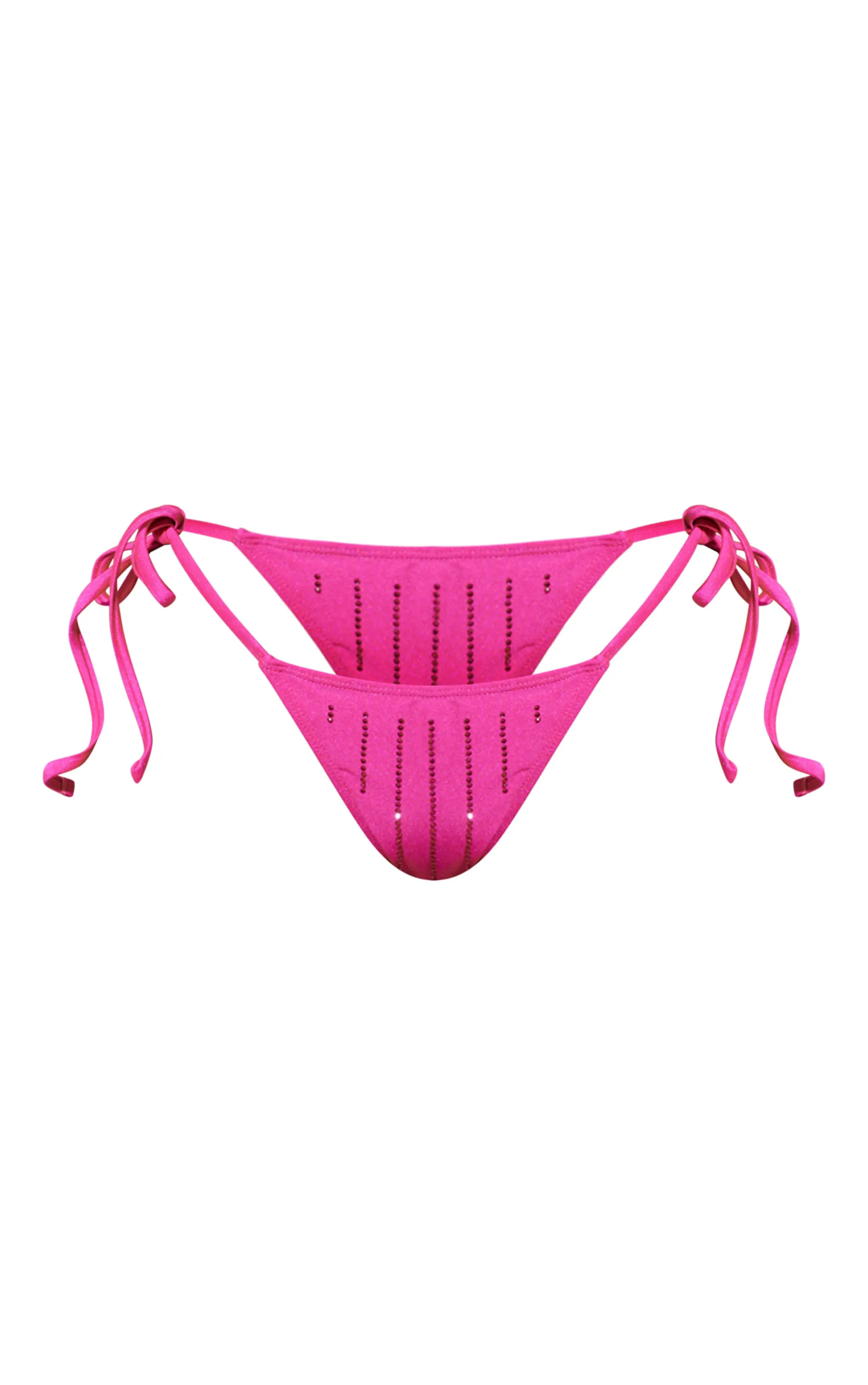Pink Hot Fix Tie Side Bikini Bottoms sold by Pretty Little Thing product image thumbnail 5