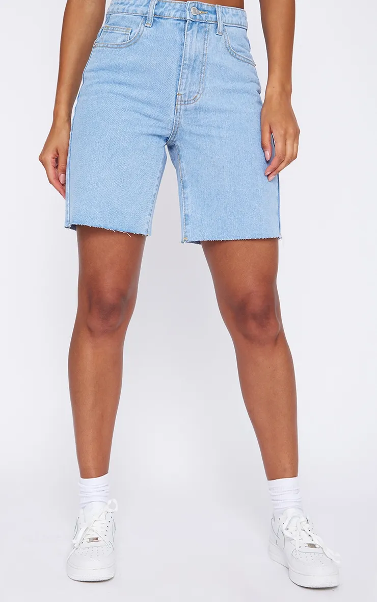 Light Blue Wash Loose Fit Boyfriend Denim Short sold by Pretty Little Thing product image thumbnail 2