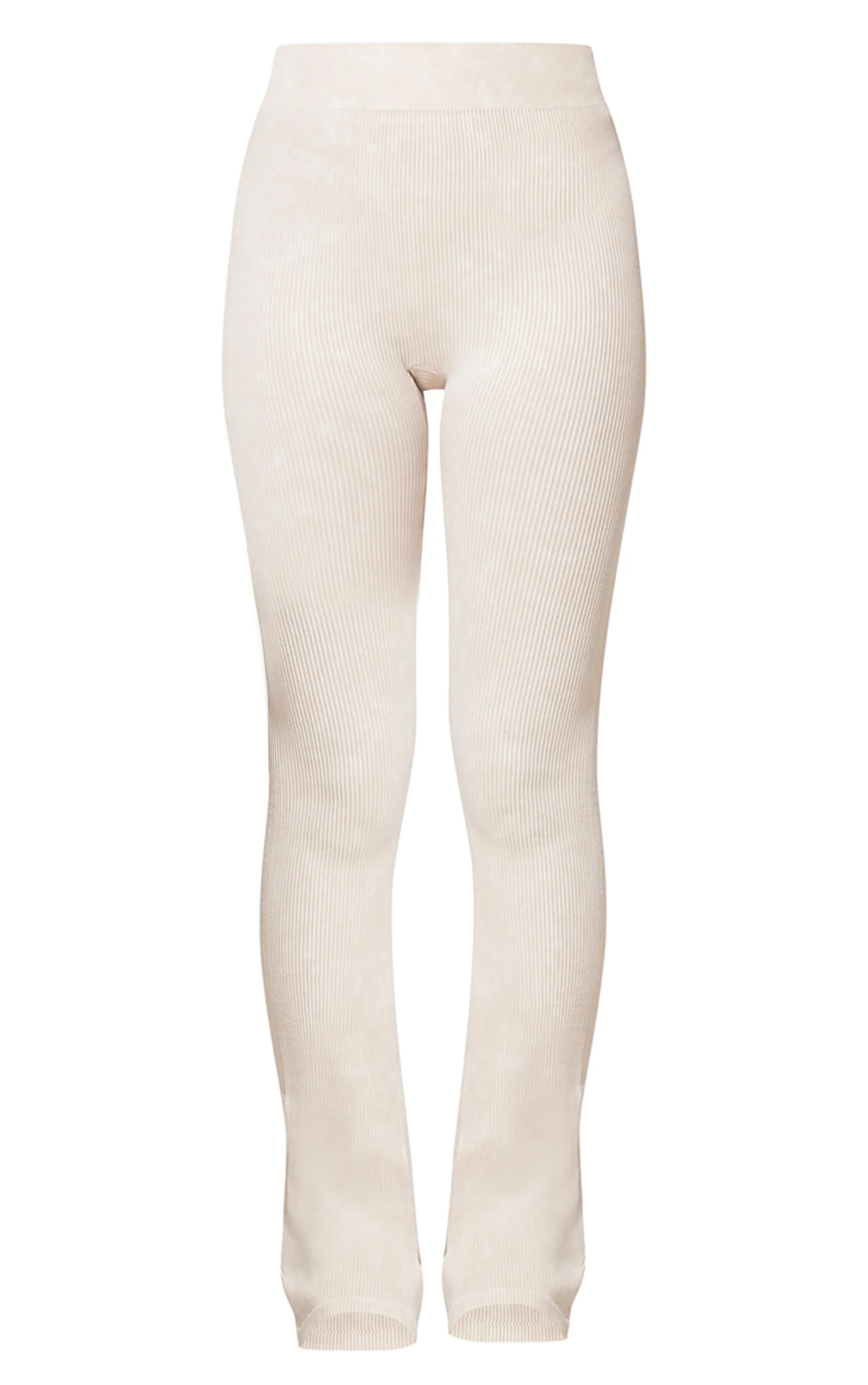 Cream Faded Contour Rib Flared Folded Waist Trousers sold by Pretty Little Thing product image thumbnail 5
