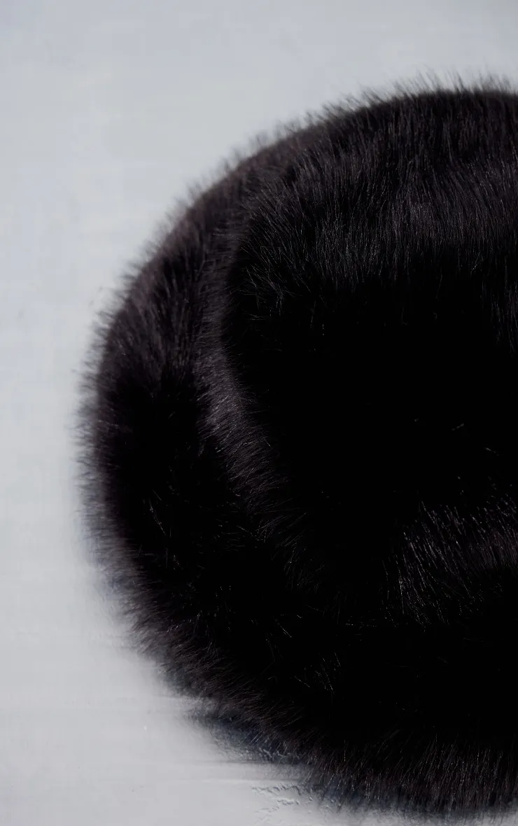 Black Faux Fur Fluffy Bucket Hat sold by Pretty Little Thing product image thumbnail 3