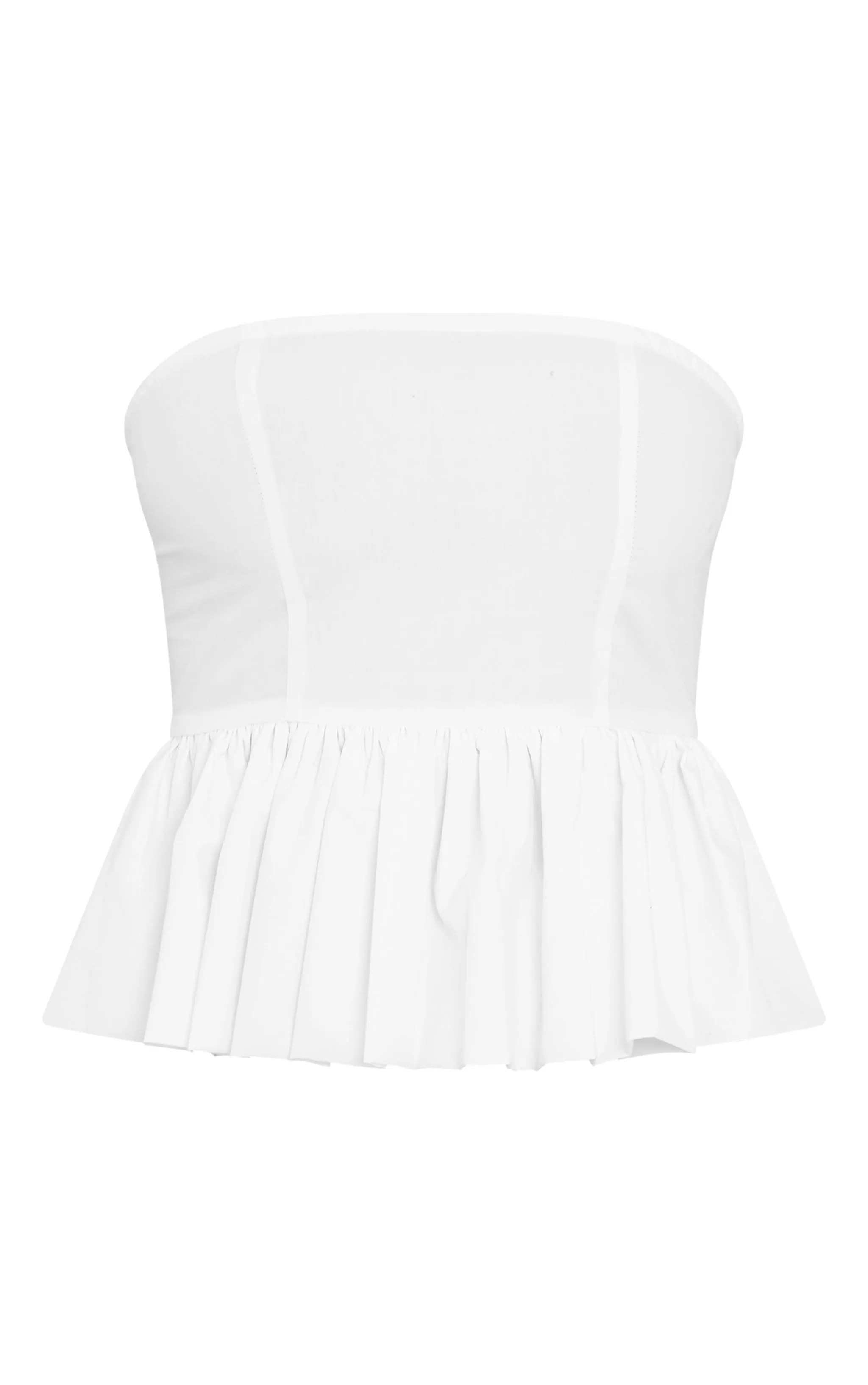 Eternal White Cotton Ruffle Bandeau Top sold by Pretty Little Thing product image thumbnail 5