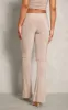 Stone Slinky Cutout Foldover Skinny Flare Trousers sold by Pretty Little Thing