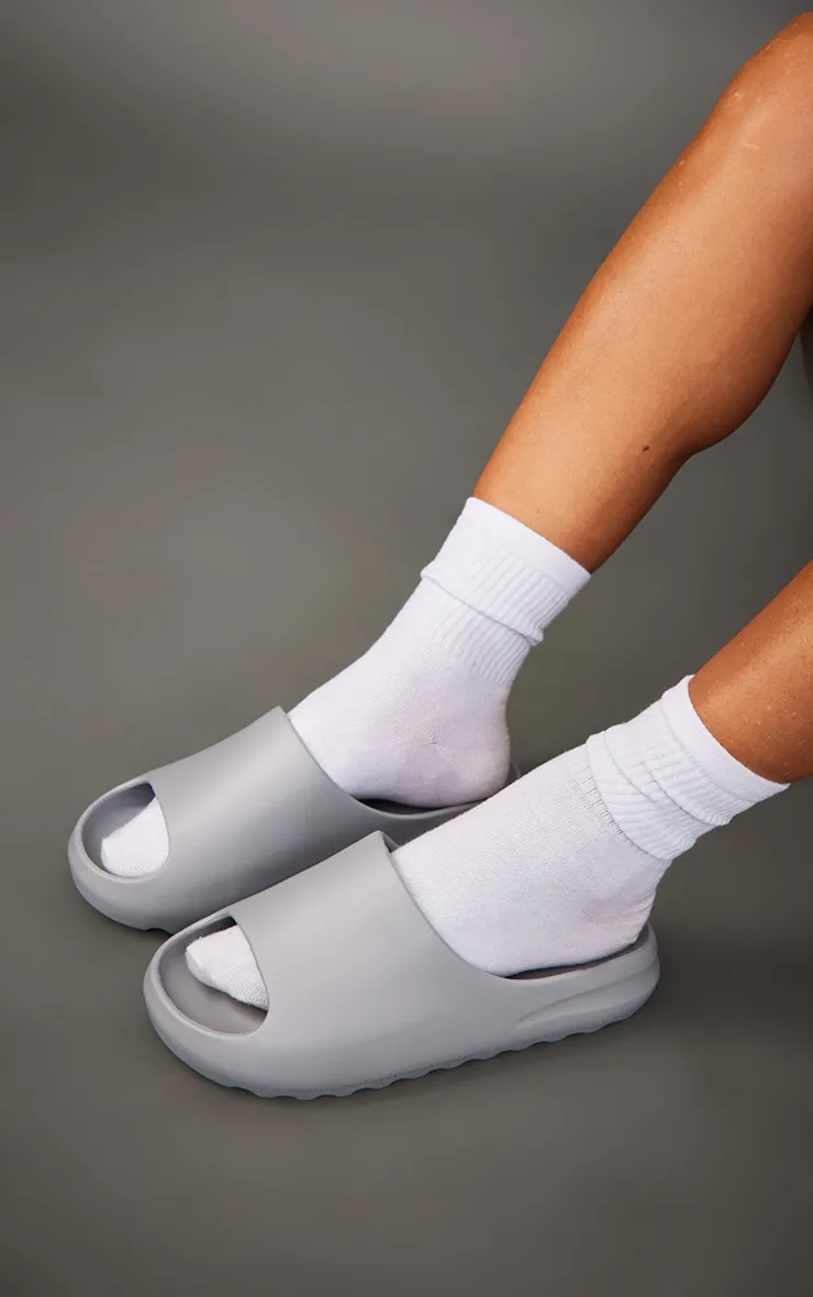 Grey Rubber Rib Sole Sliders sold by Pretty Little Thing product image thumbnail 2