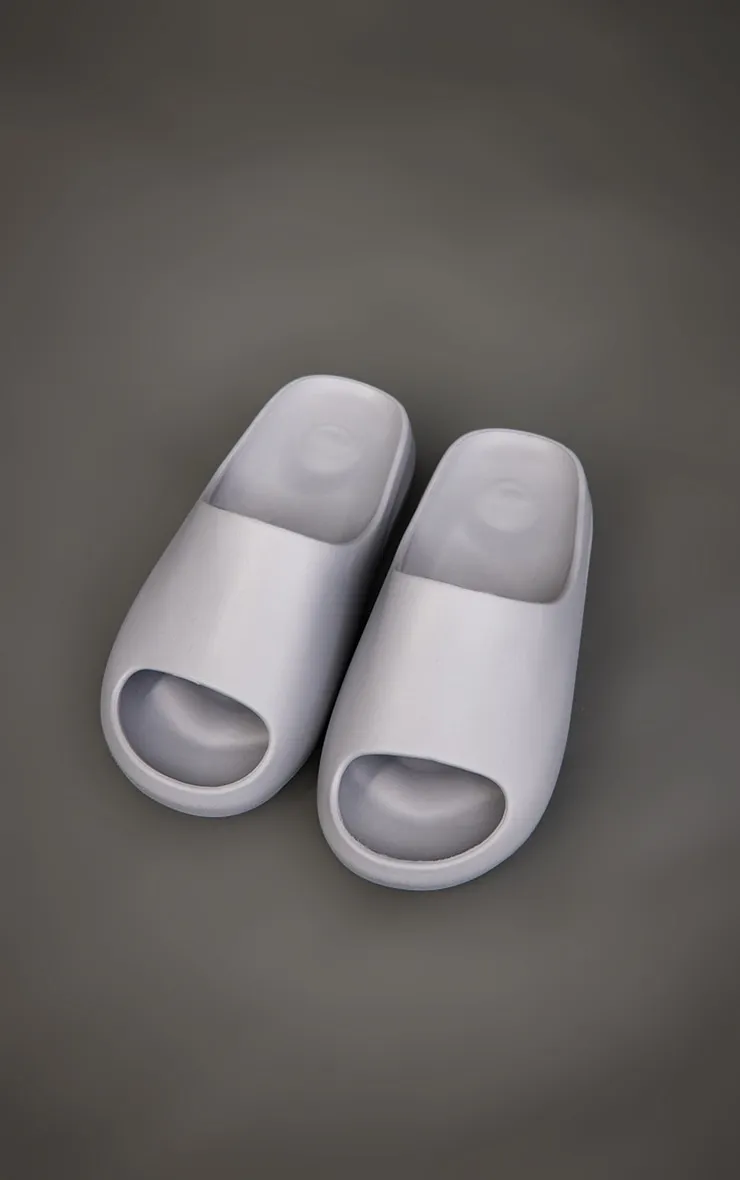 Grey Rubber Rib Sole Sliders sold by Pretty Little Thing product image thumbnail 3