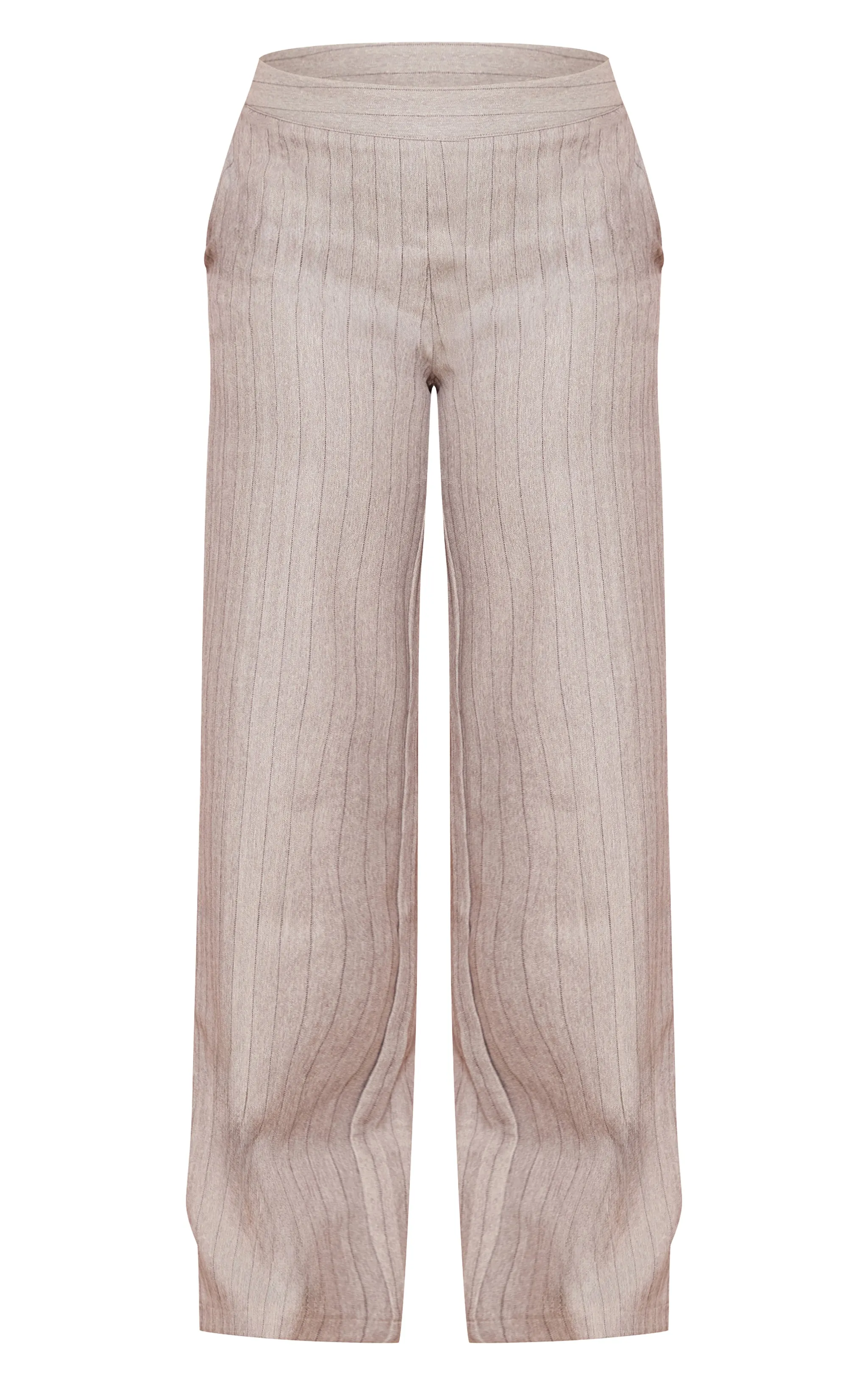 Grey Striped Tailored Woven Wide Leg Trousers sold by Pretty Little Thing product image thumbnail 5