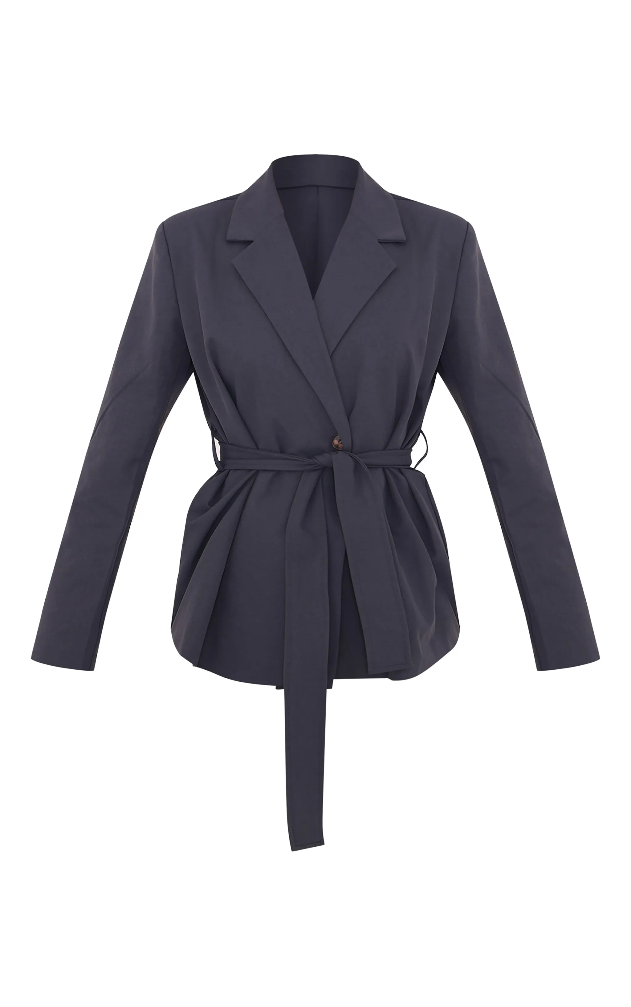Charcoal Wide Belted Waist Blazer sold by Pretty Little Thing product image thumbnail 5