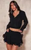 Black Chiffon Ruffle Design Mini Skirt sold by Pretty Little Thing