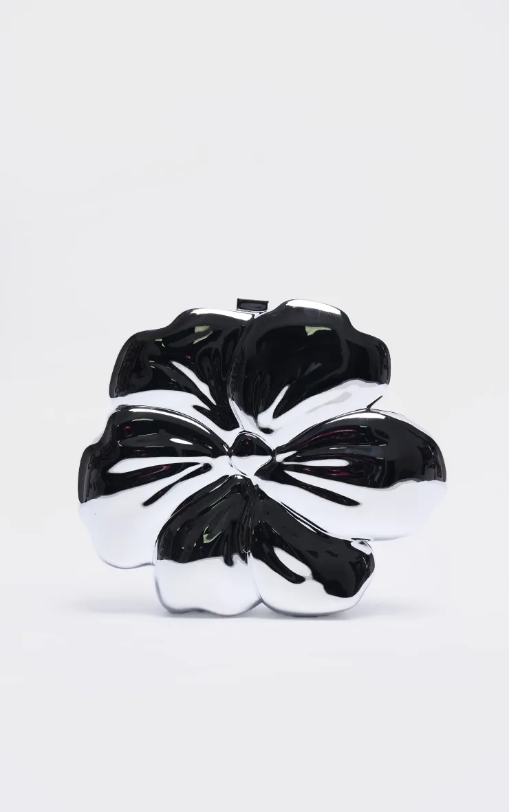 Silver Flower Hard Clutch sold by Pretty Little Thing product image thumbnail 2