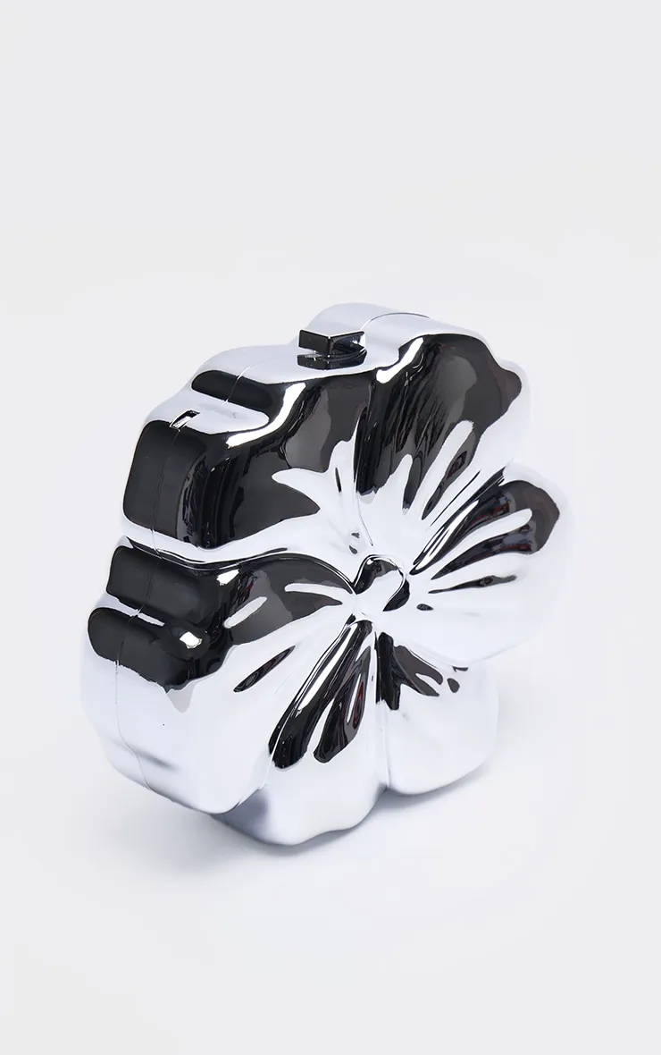 Silver Flower Hard Clutch sold by Pretty Little Thing product image thumbnail 3