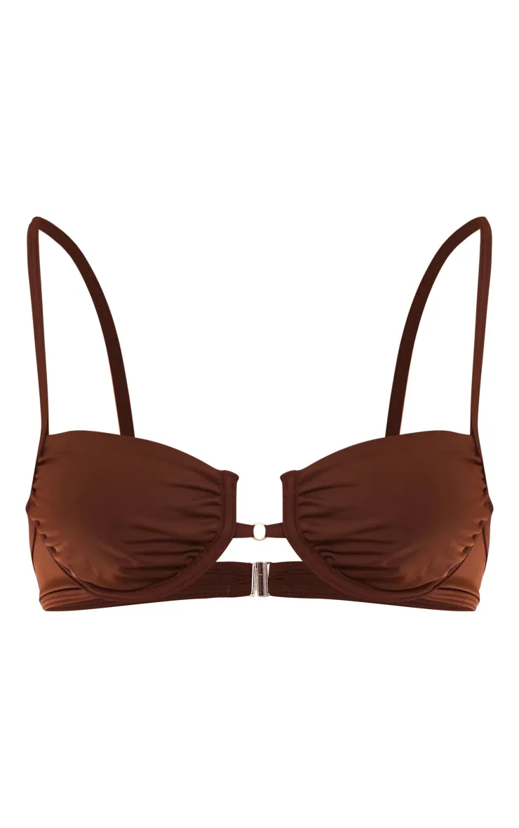 Chocolate Mini O Ring Underwired Bikini Top sold by Pretty Little Thing product image thumbnail 5