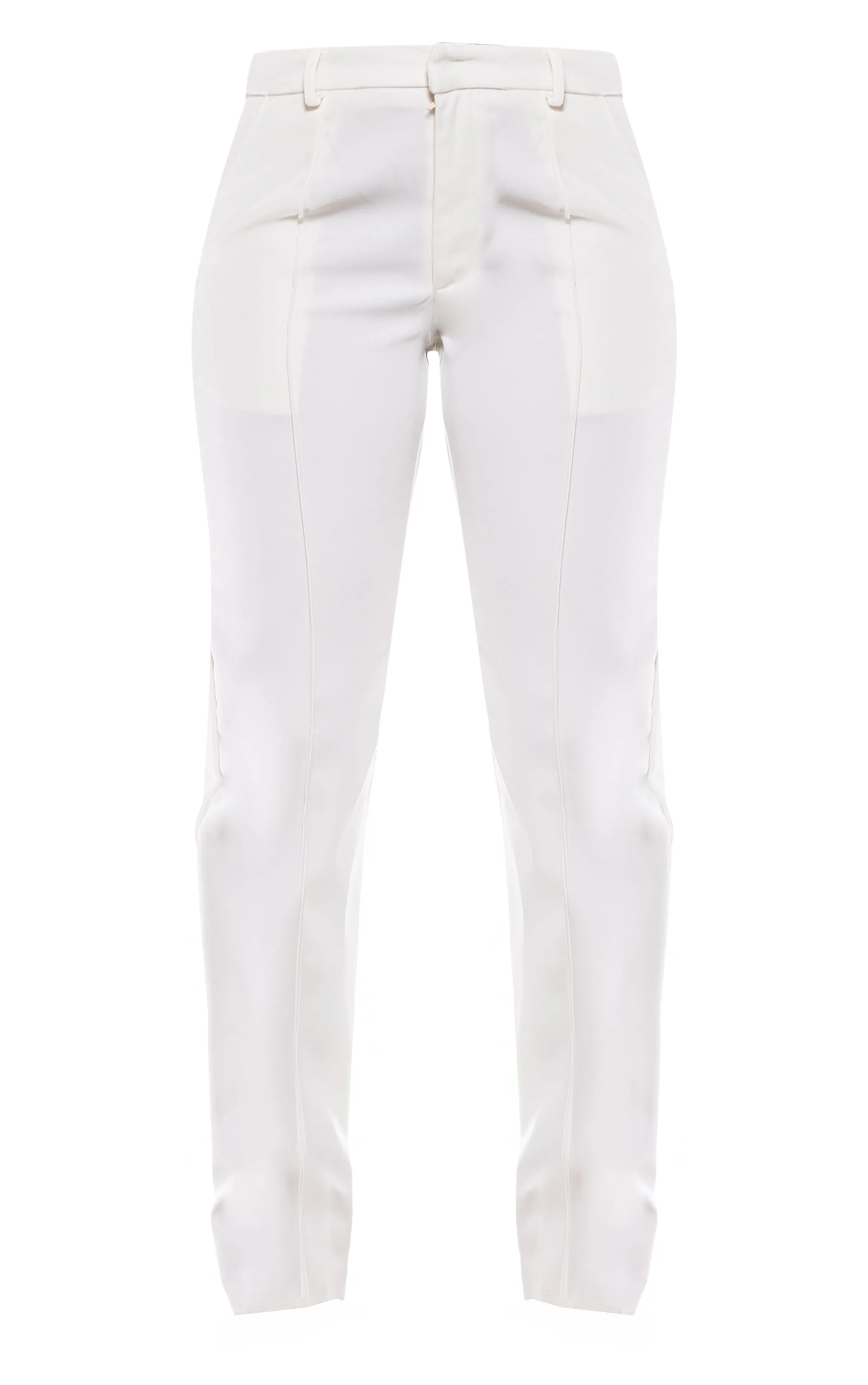 Cream Woven Tailored Seam Detail Straight Leg Trousers sold by Pretty Little Thing product image thumbnail 5