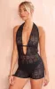 Black Textured Jersey Halter Neck Playsuit sold by Pretty Little Thing
