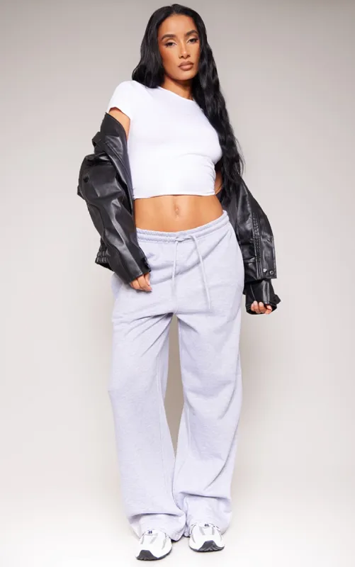 Ash Grey Basic Wide Legged Joggers sold by Pretty Little Thing