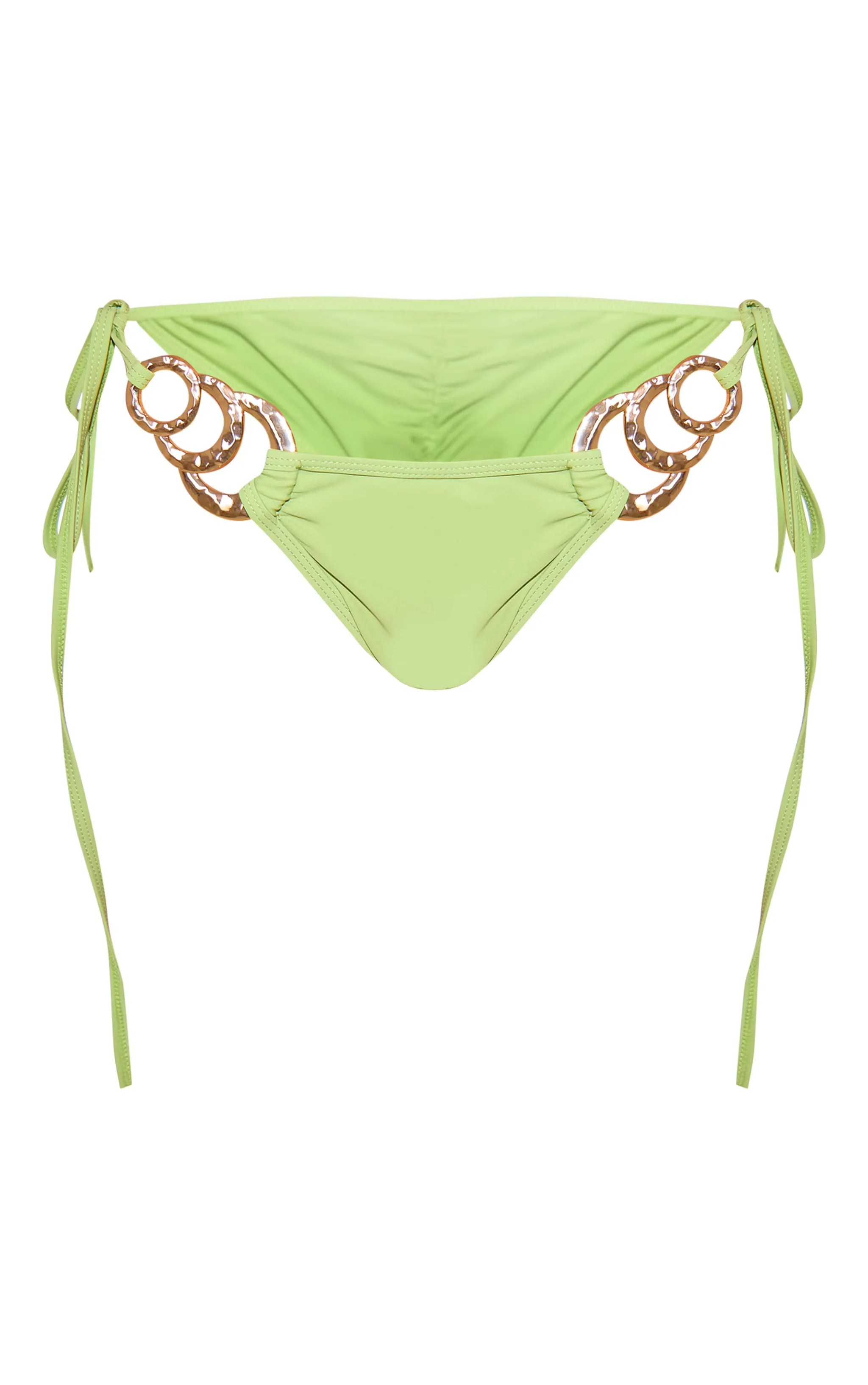 Green Gold Trim Tie Side Bikini Bottoms sold by Pretty Little Thing product image thumbnail 5