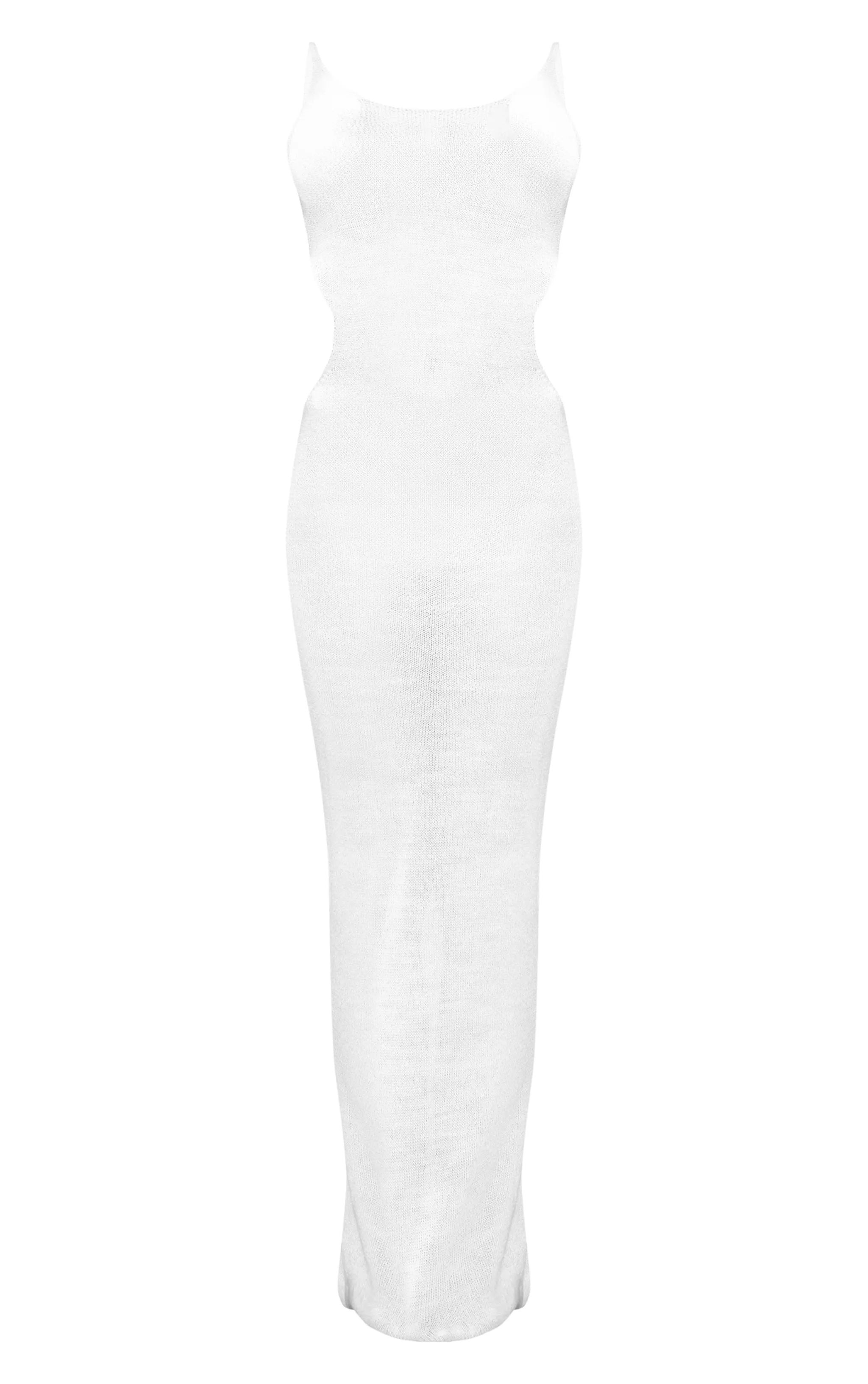 Cream Crochet Cut Out Maxi Beach Dress sold by Pretty Little Thing product image thumbnail 5