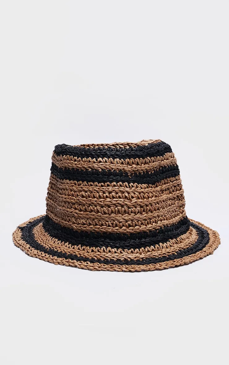 Black Raffia Stripe Bucket Hat sold by Pretty Little Thing product image thumbnail 2