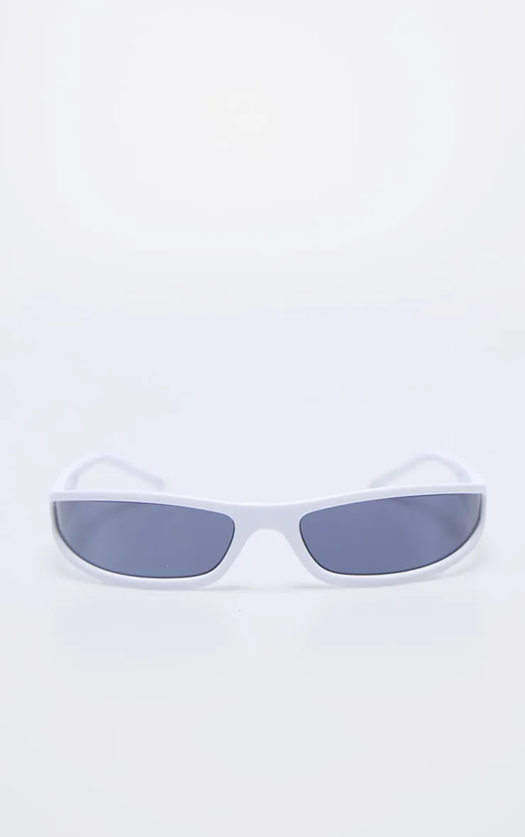 White Slim Sporty Visor Sunglasses sold by Pretty Little Thing product image thumbnail 2