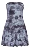 Grey Acid Wash Bandeau Pleated Shift Dress sold by Pretty Little Thing