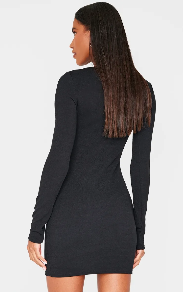 Black Long Sleeve Bow Detail Mini Dress sold by Pretty Little Thing product image thumbnail 2
