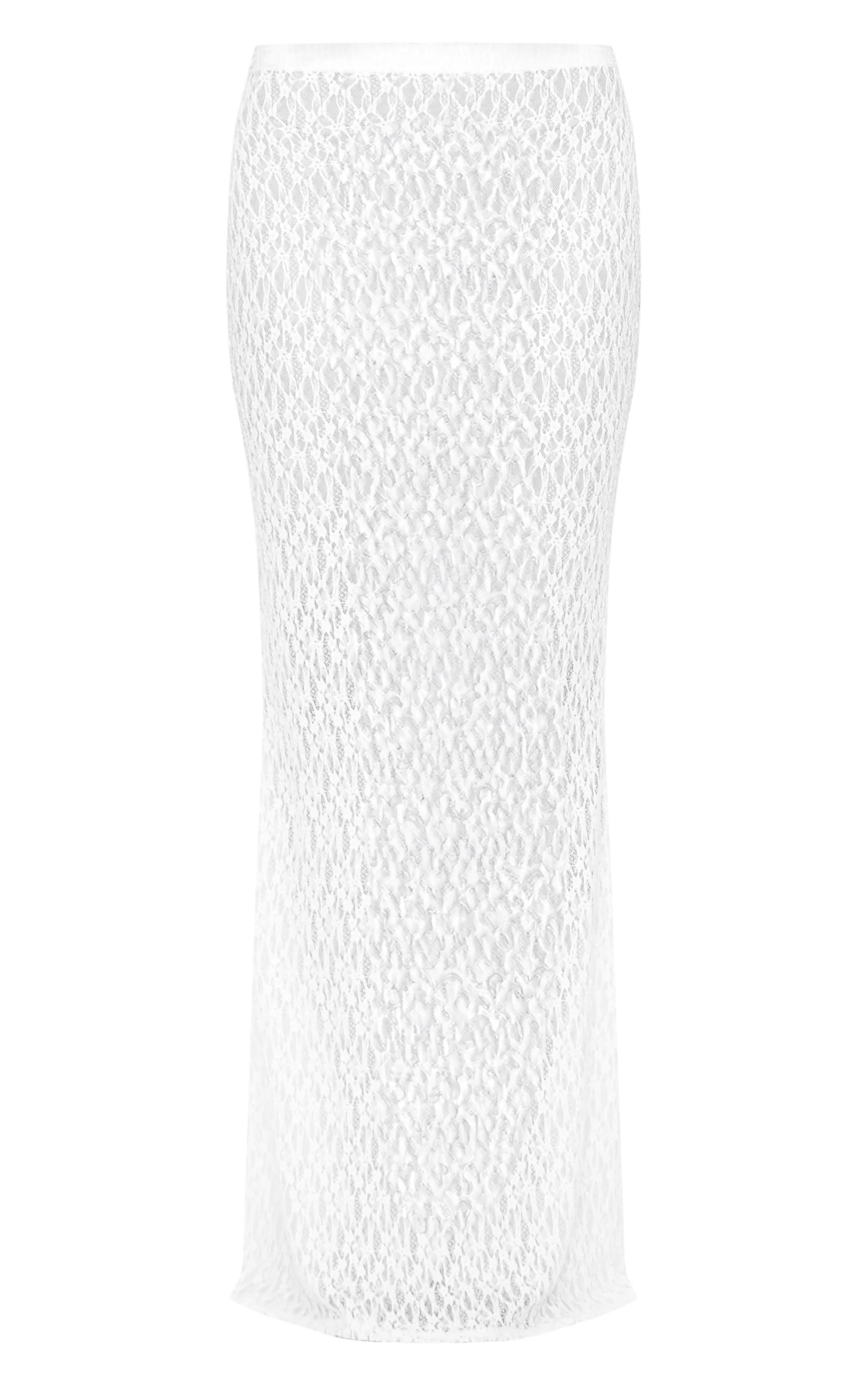 Cream Textured Lace Sheer Maxi Skirt sold by Pretty Little Thing product image thumbnail 5