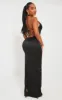 Shape Black Satin Plunge Front Halterneck Maxi Dress sold by Pretty Little Thing