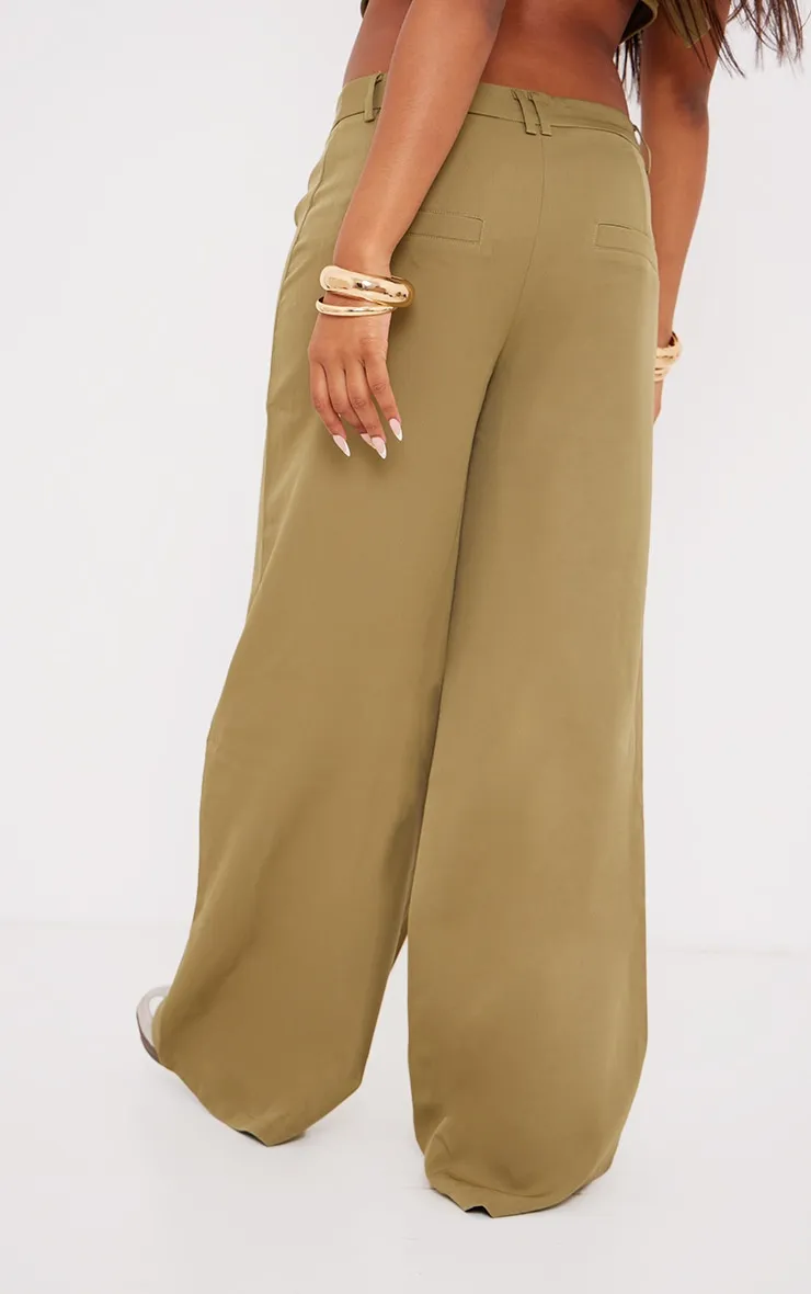 Olive Woven Double Belt Loop Suit Trousers sold by Pretty Little Thing product image thumbnail 3