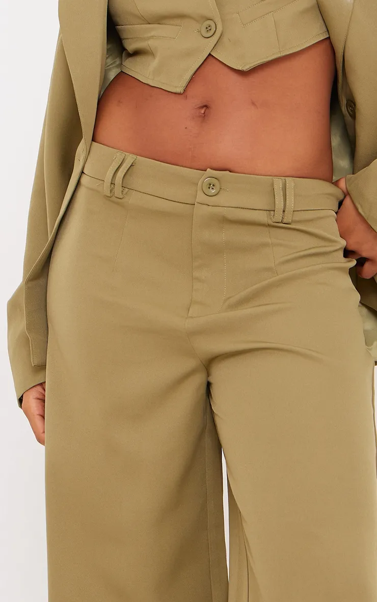 Olive Woven Double Belt Loop Suit Trousers sold by Pretty Little Thing product image thumbnail 4