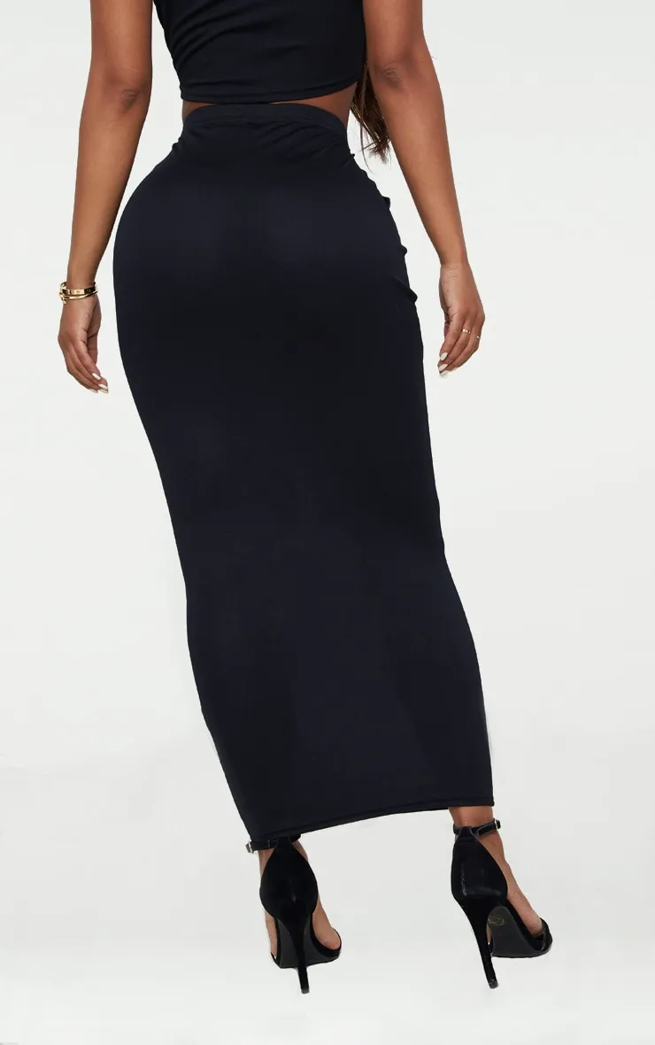 Shape Black Cotton High Waisted Midaxi Skirt sold by Pretty Little Thing product image thumbnail 4
