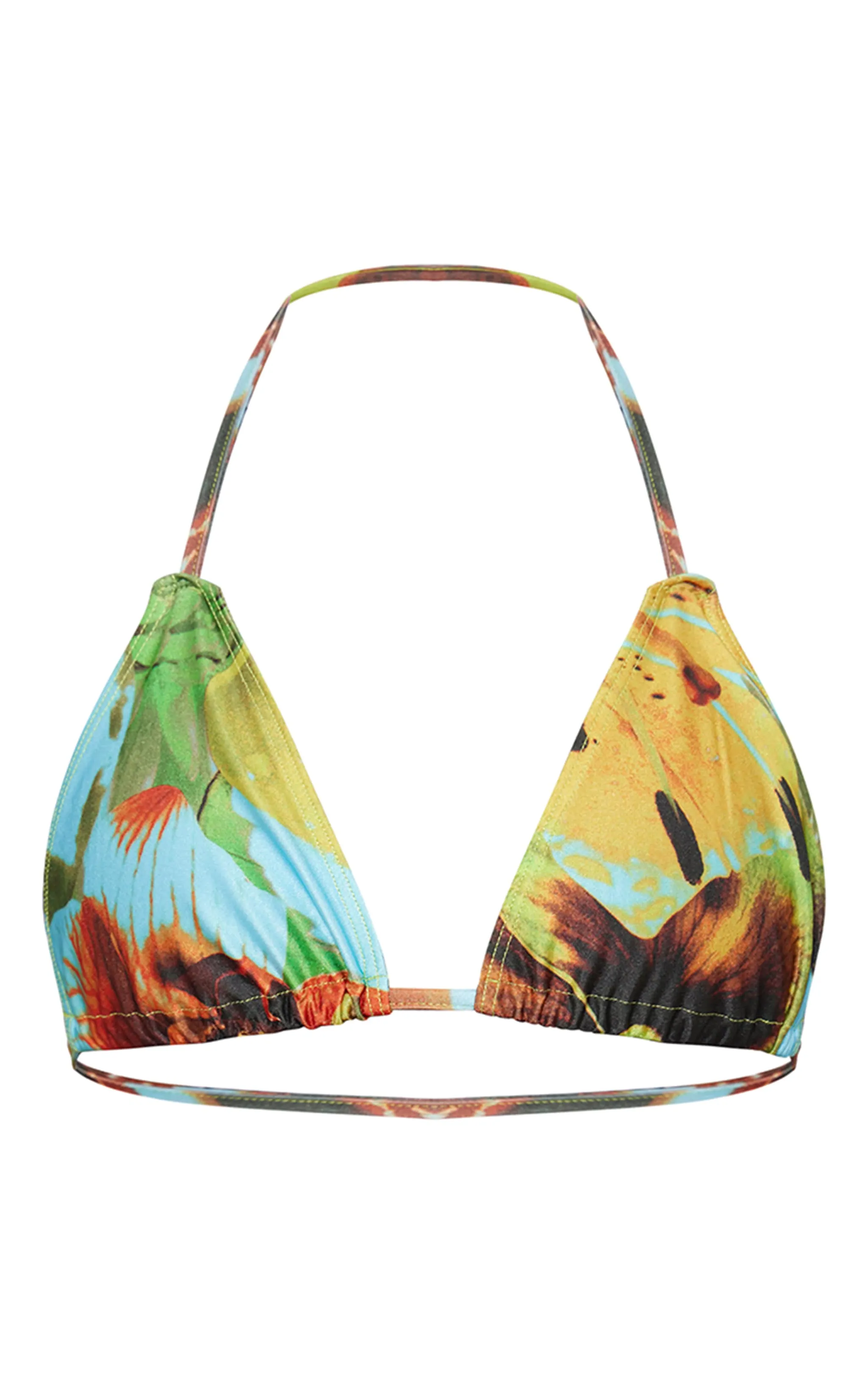 Blue Floral Print Triangle Bikini Top sold by Pretty Little Thing product image thumbnail 5