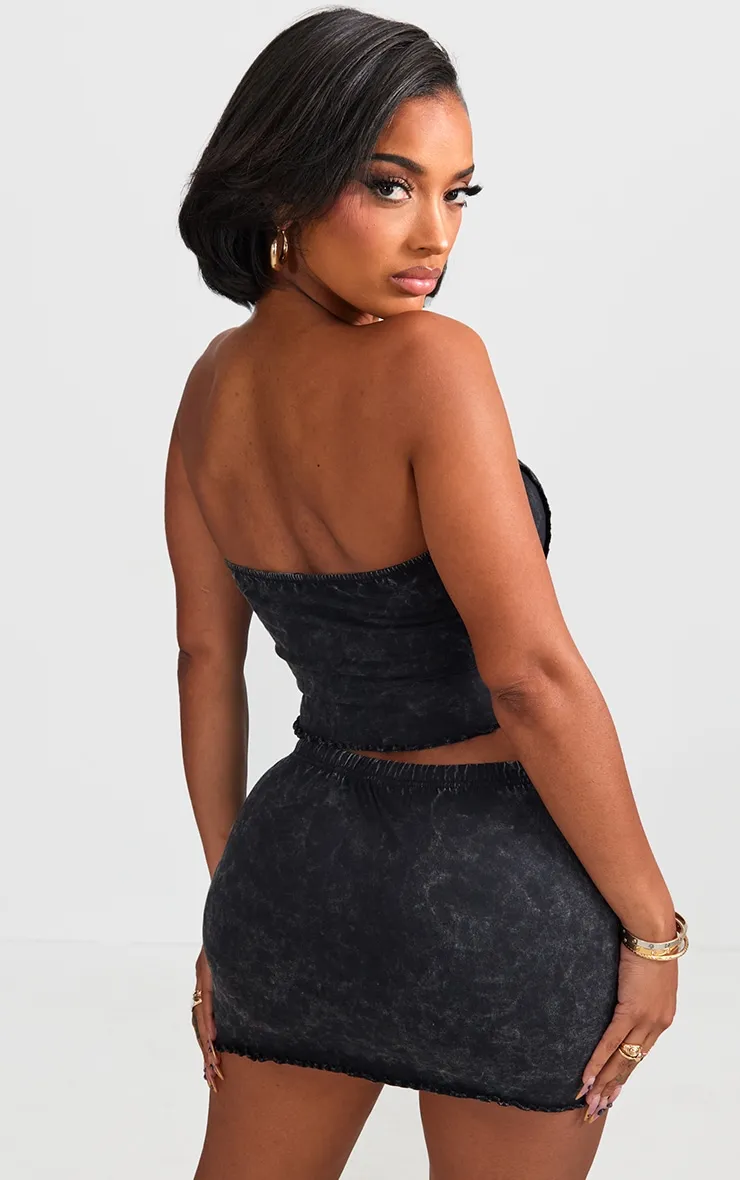 Shape Black Washed Cotton Seam Bandeau Top sold by Pretty Little Thing product image thumbnail 2