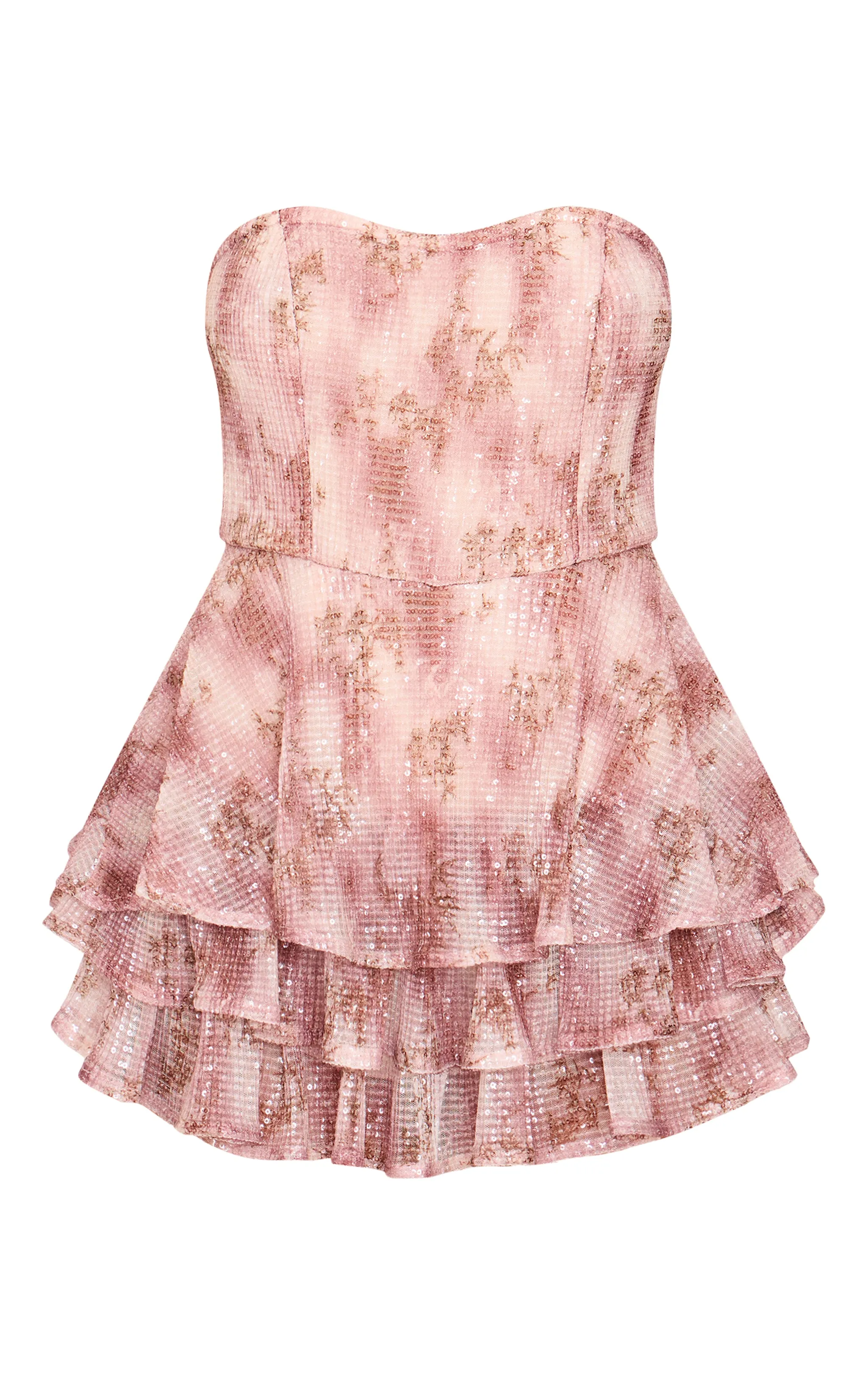 Premium Pink Floral Print Embellished Bandeau Rara Playsuit sold by Pretty Little Thing product image thumbnail 5
