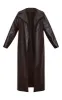 Chocolate Brown Faux Leather Croc Trench Coat sold by Pretty Little Thing