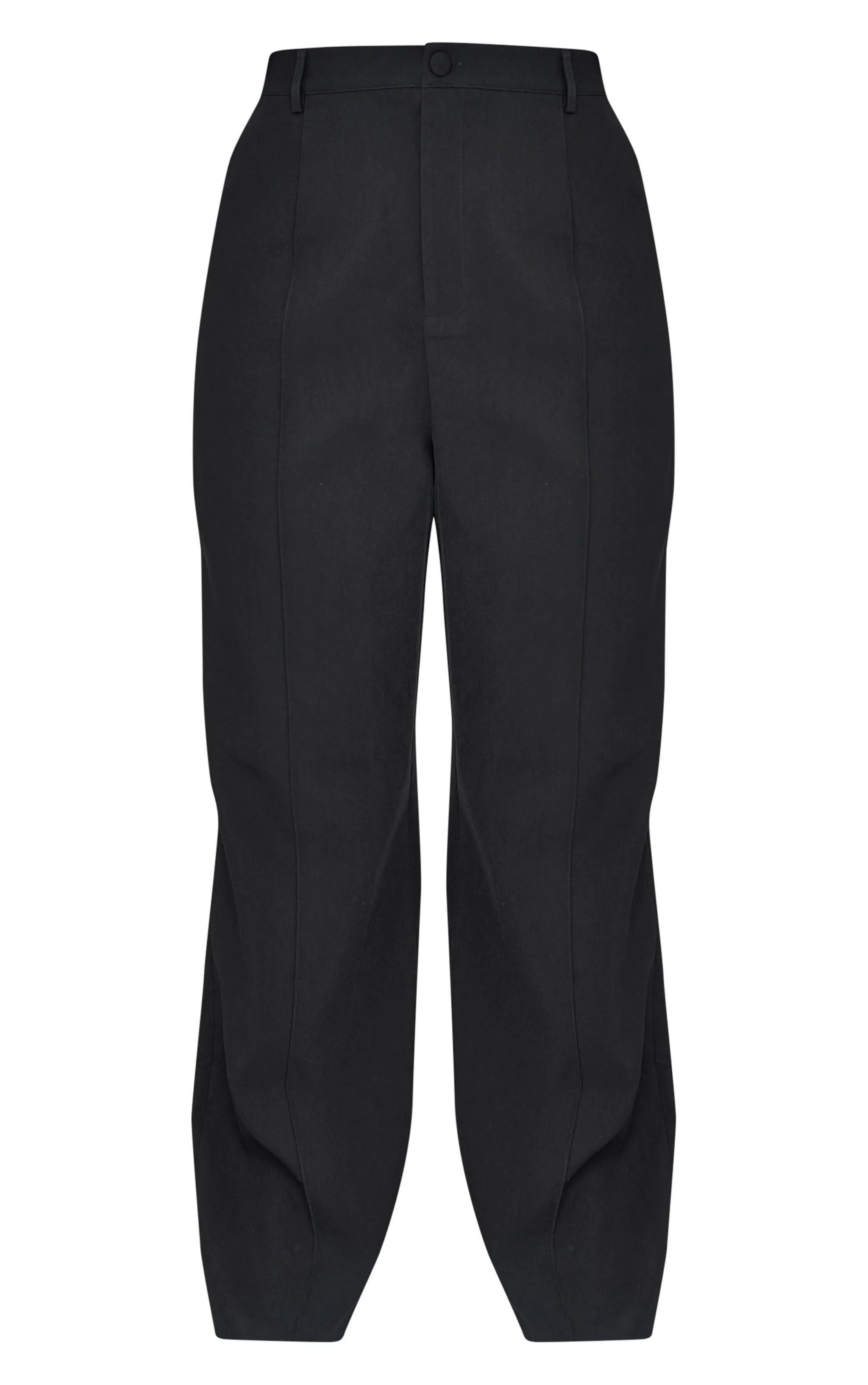 Black Woven Pin Tuck Premium Straight Leg Trousers sold by Pretty Little Thing product image thumbnail 5