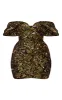 Plus Gold Sequin V Bar Bodycon Dress sold by Pretty Little Thing