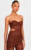 Brown Lace Cut Out Corset Detailed Jumpsuit sold by Pretty Little Thing