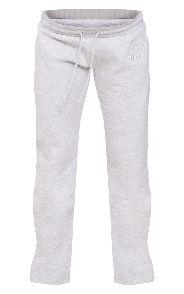 PRETTYLITTLETHING Maternity Ash Grey Embroidered Wide Leg Joggers sold by Pretty Little Thing product image thumbnail 5