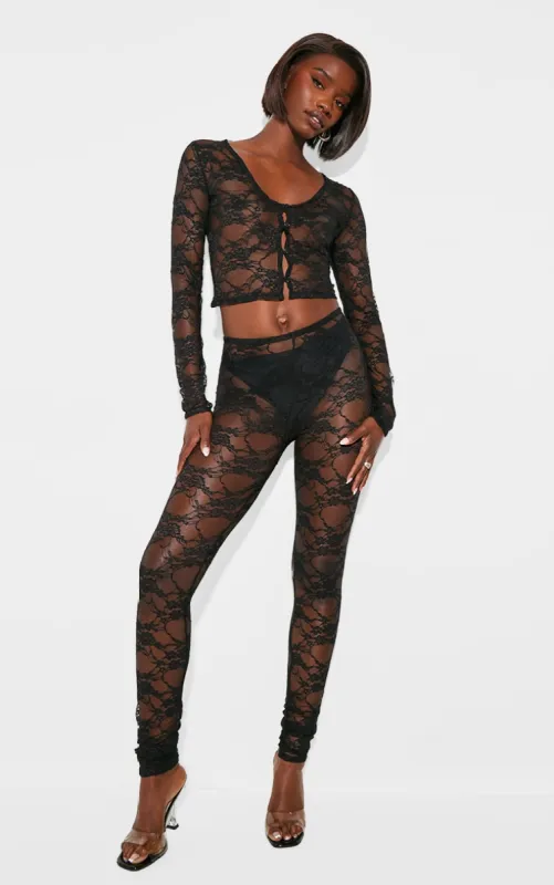 Tall Black Lace Leggings sold by Pretty Little Thing