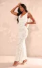 Cream Woven Textured Cowl Neck Maxi Dress sold by Pretty Little Thing