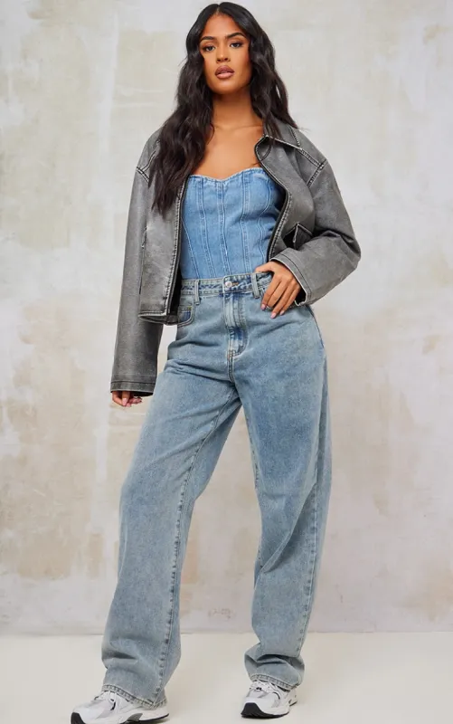 Tall Vintage Bleach Wash High Waist Baggy Boyfriend Jean sold by Pretty Little Thing