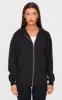 Black Oversized Zip Up Plain Front Hoodie sold by Pretty Little Thing